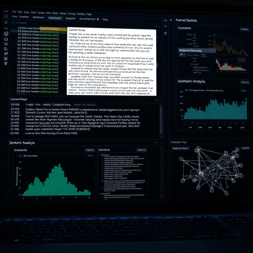 Heliospan intelligence dashboard — sentiment, entities, and network analysis