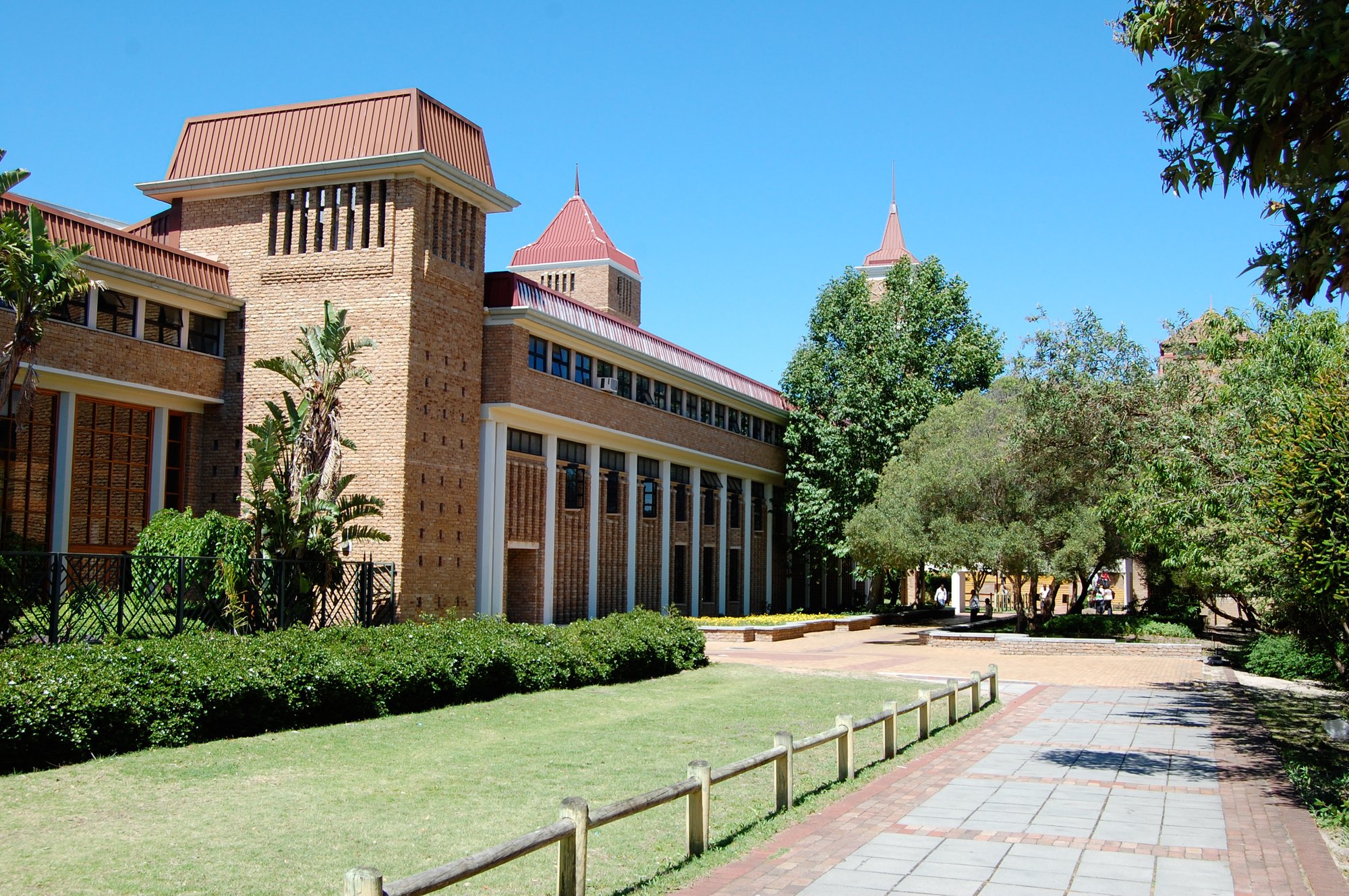 University of the Western Cape campus with the Great Hall visible on the left